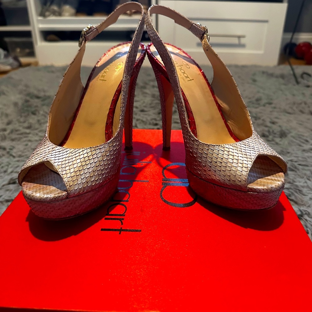 Julia Haart - Pink Python Platform Shoe. Size ‘40… - image 1